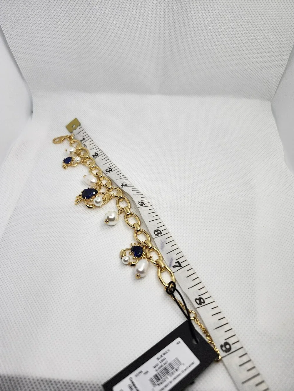 Kate Spade Crab Gold Bracelet with Blue and White Accents - Picture 7 of 11